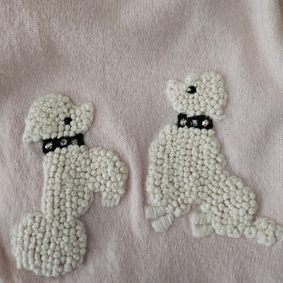 Rare Lucky Brand Light Pink Sweater with Poodle Embroidery - Picture 8 of 9